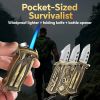 "Survival Lighter for Men - 3 Functions Windproof Butane Lighter + Bottle Opener + Pry Tool Gift"